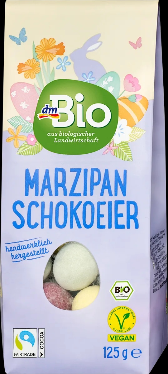 dmBio marcipanove kroglice s temno čokolado 125 g - Akcija v trgovini Dm