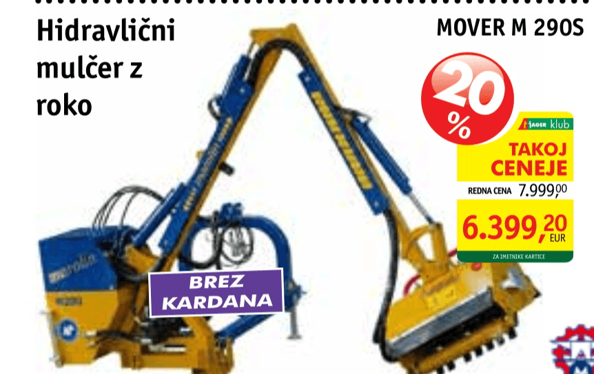 Hidravlični mulčer z roko Mover M 290S Akcija v trgovini Jager