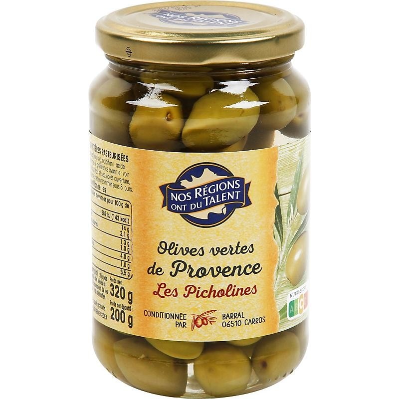 Zelene olive iz Provanse 320 g Nos Régions Ont Du Talent - Akcija v trgovini E.Leclerc