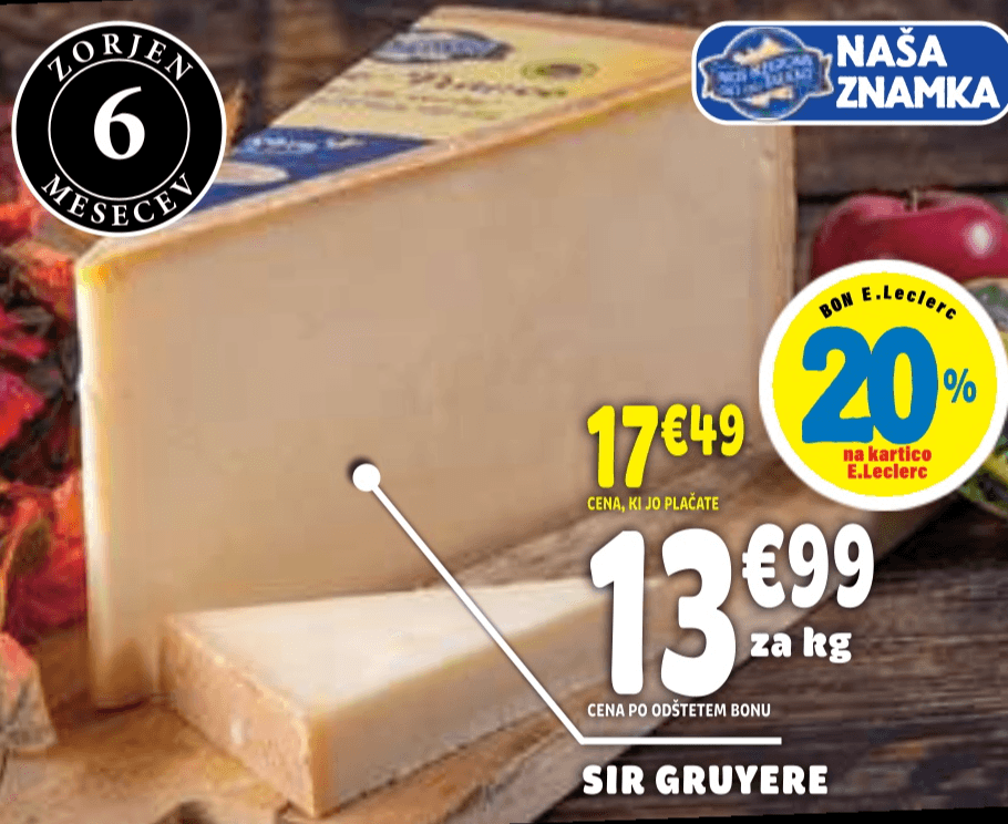 Sir Gruyere - Akcija v trgovini E.Leclerc