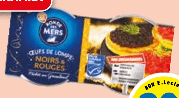 Pasterizirane črne in rdeče ikre 2x 200 g Bondy Mers - Akcija v trgovini E.Leclerc