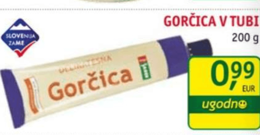Gorčica v tubi 200 g - Akcija v trgovini Jager