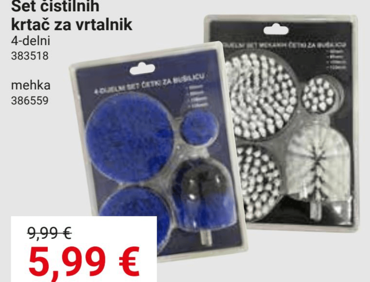 Set čistilnih krtač za vrtalnik - Akcija v trgovini Pevex