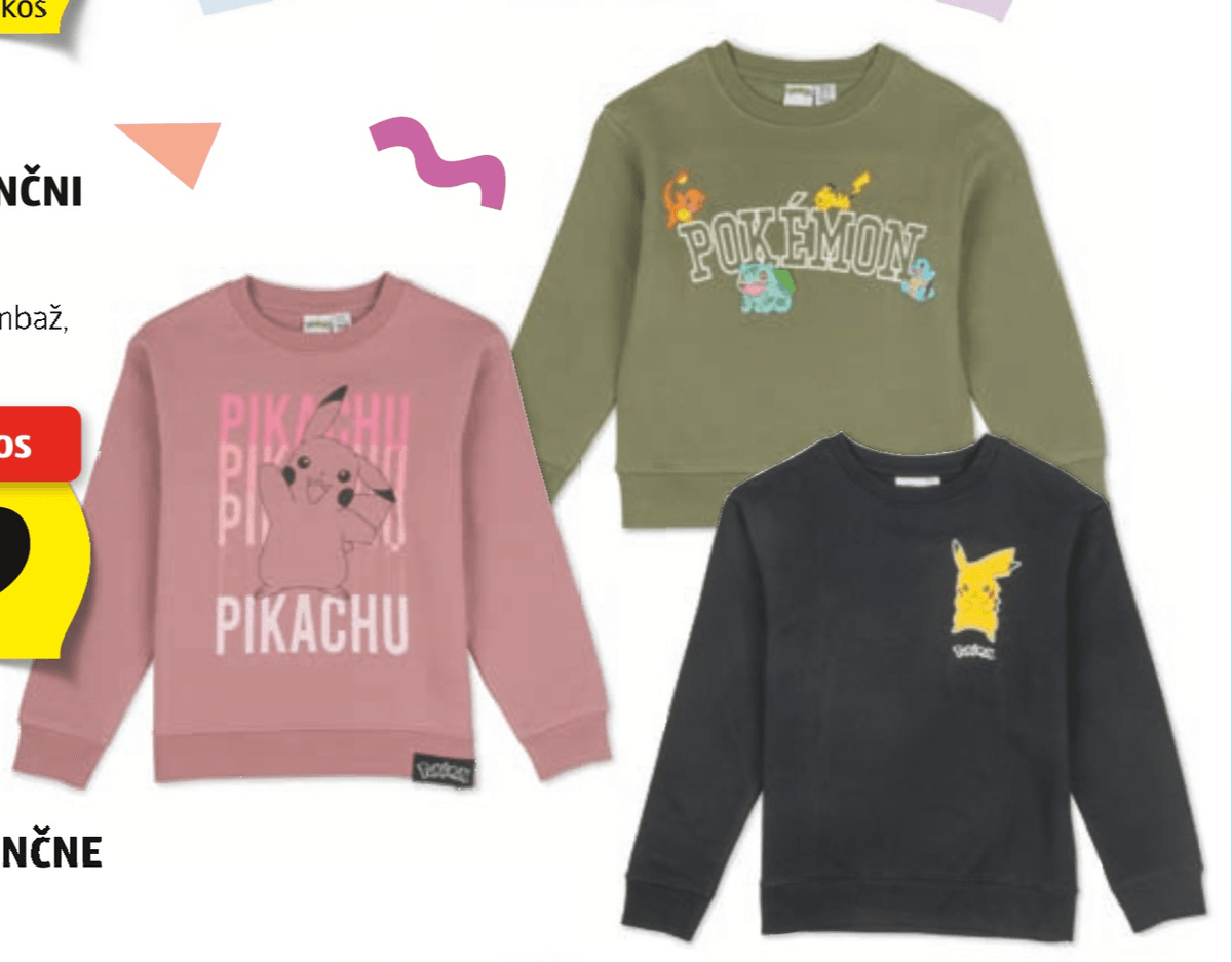 Pokémon Otroški licenčni pulover - Akcija v trgovini Hofer