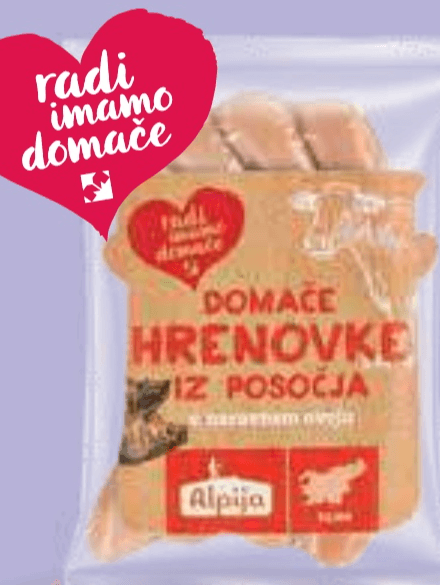 Domače hrenovke iz Posočja Radi imamo domače 290 g - Akcija v trgovini Mercator