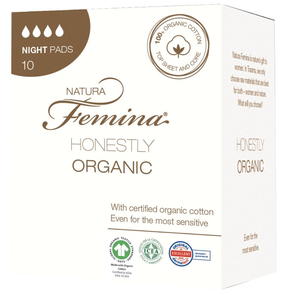 Damski vložki Natura Femina organic night ali organic day, 10/1 - Akcija v trgovini Mercator