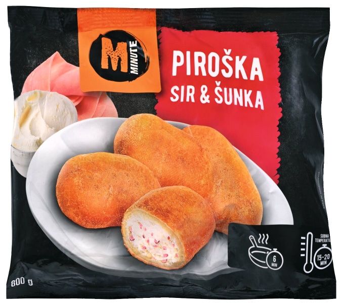Piroška sir šunka Minute 800 g - Akcija v trgovini Mercator