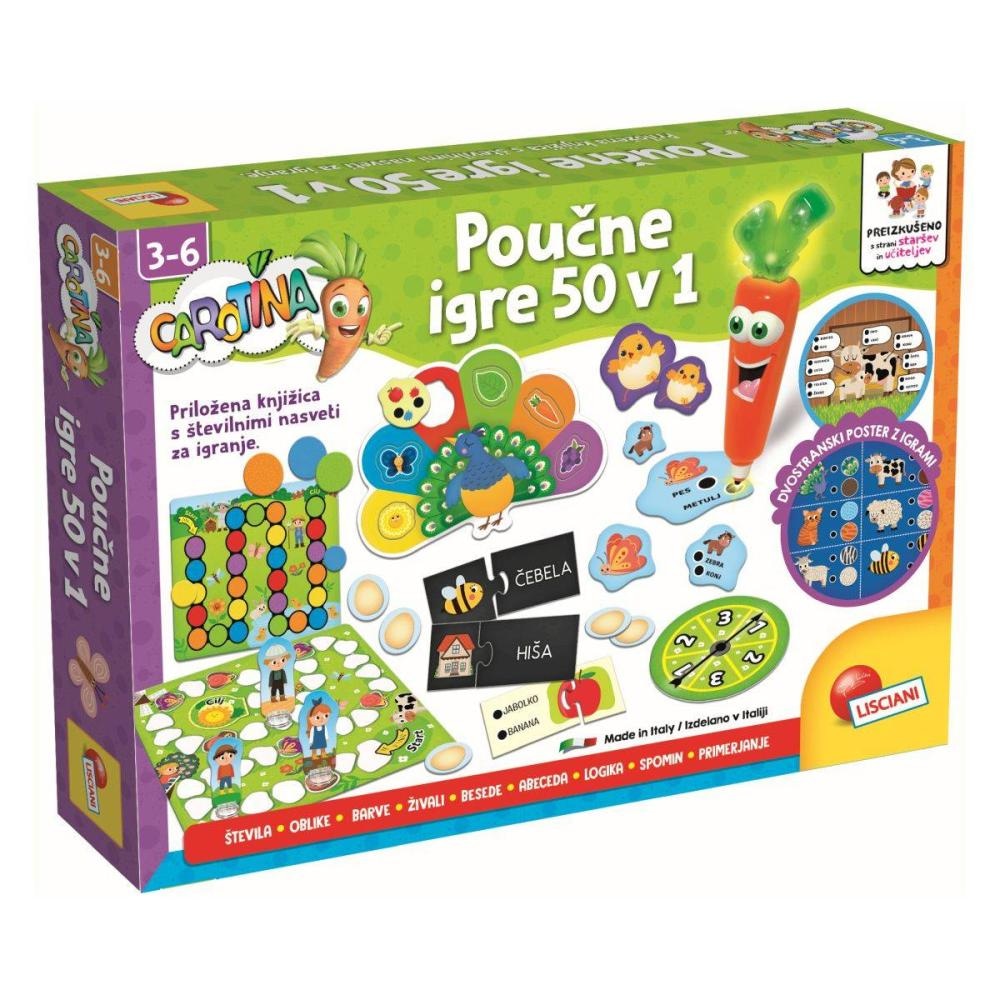 Poučne igre Lisciani Carotina 50 v 1 - Akcija v trgovini Tuš