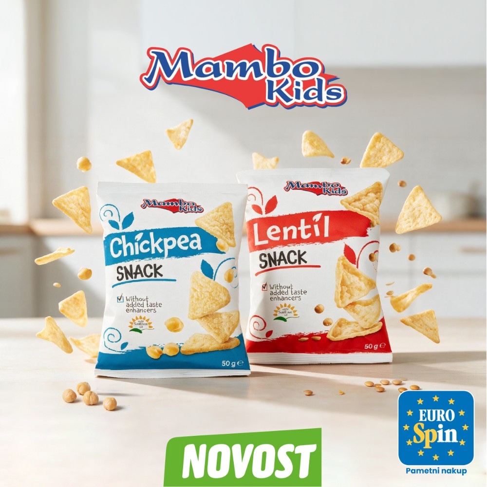 Mambo Kids prigrizek iz leče/čičerike 50 g Akcija v trgovini Eurospin