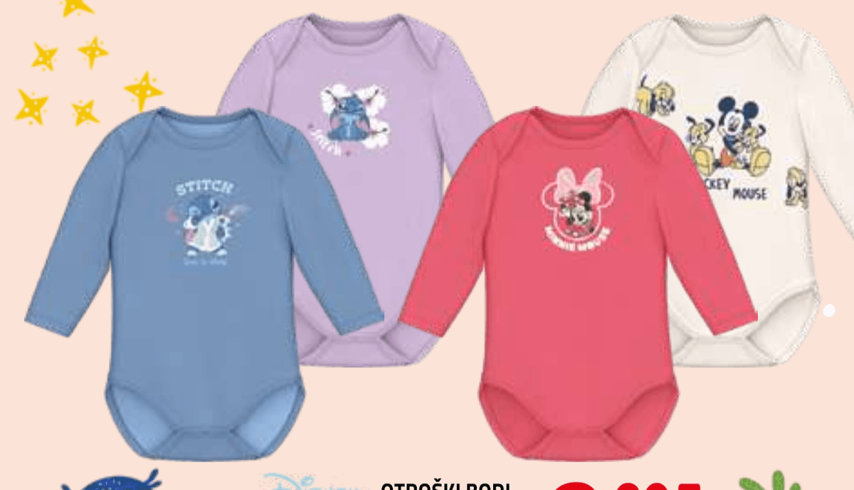 Disney Baby Otroški bodi - Akcija v trgovini E.Leclerc