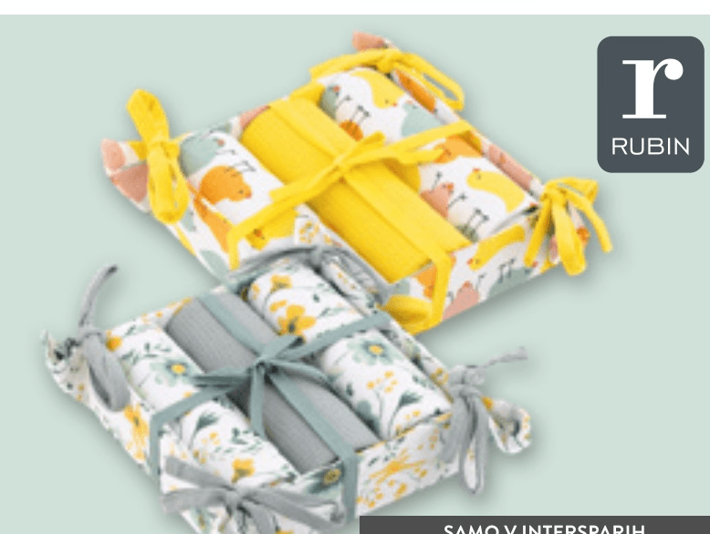 RUBIN Set 3 kuhinjskih krp v košarici 3 - Akcija v trgovini Spar