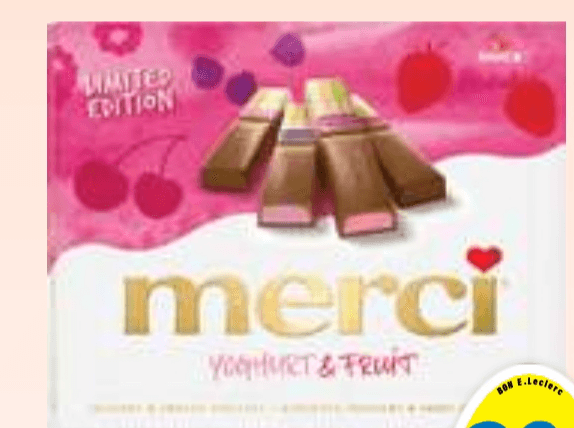 Bonboniera Sadje&Jogurt Merci 250 g - Akcija v trgovini E.Leclerc