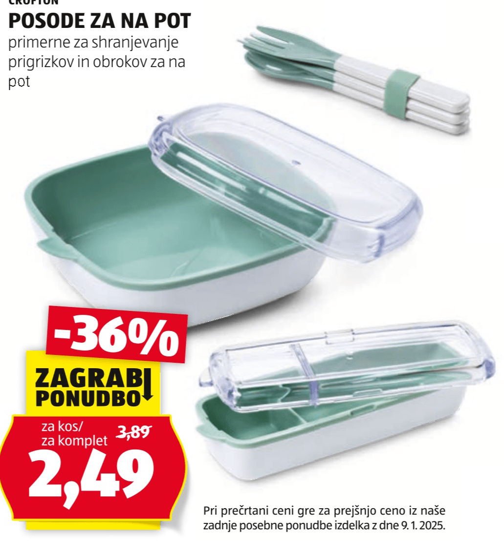 Posode za na pot CROFTON - Akcija v trgovini Hofer