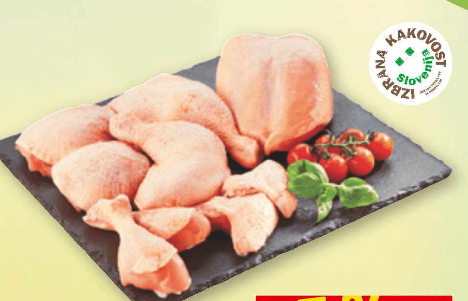 Slovensko sveže postrežno piščančje meso s kostjo IK - Akcija v trgovini Spar