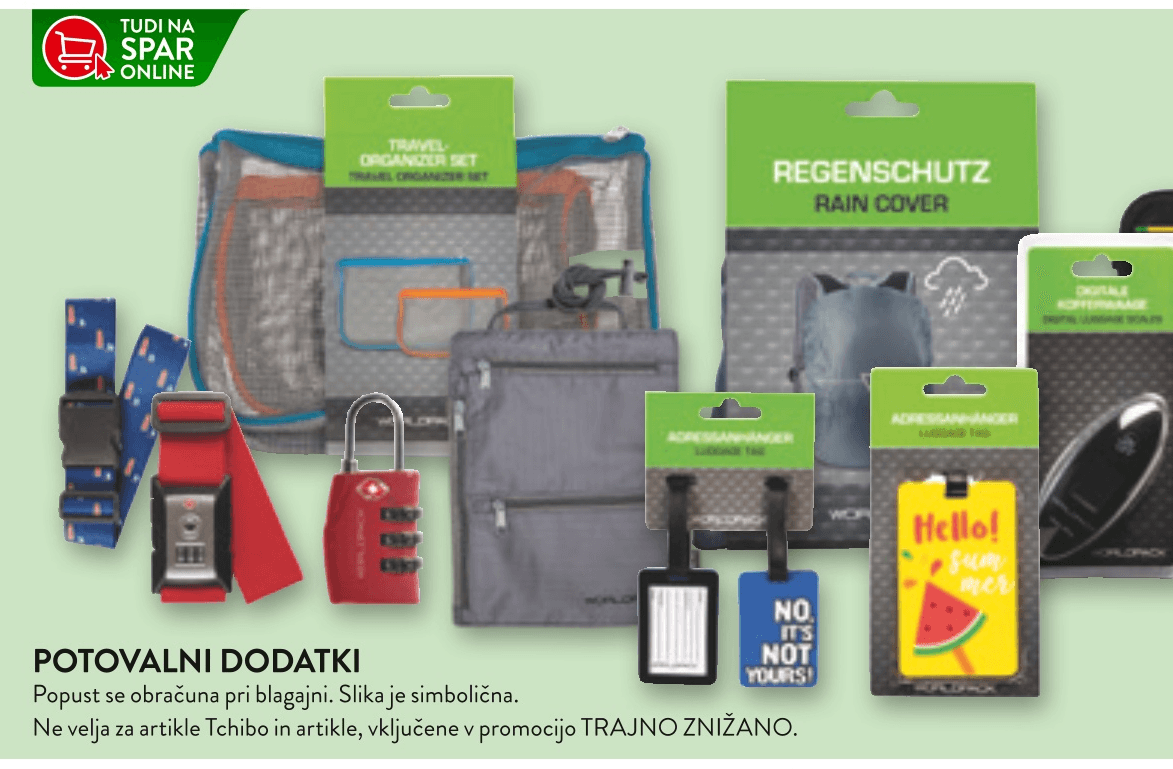 Potovalni dodatki - Akcija v trgovini Spar