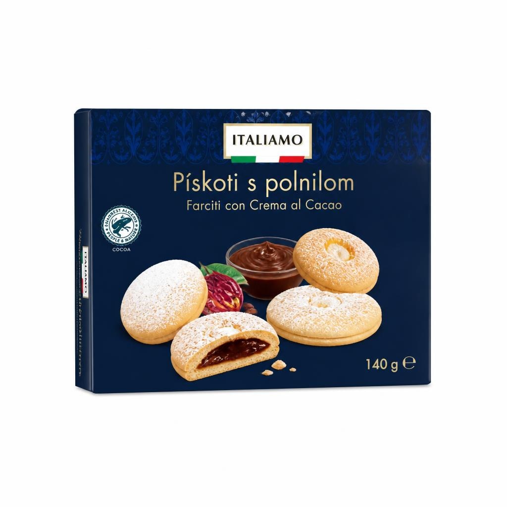 Italiamo piškoti s polnilom 140 g Akcija v trgovini Lidl