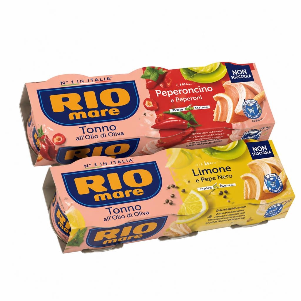 Tuna s pekočo papriko ali z limono in poprom 3 x 65 g Rio Mare Akcija v trgovini Spar