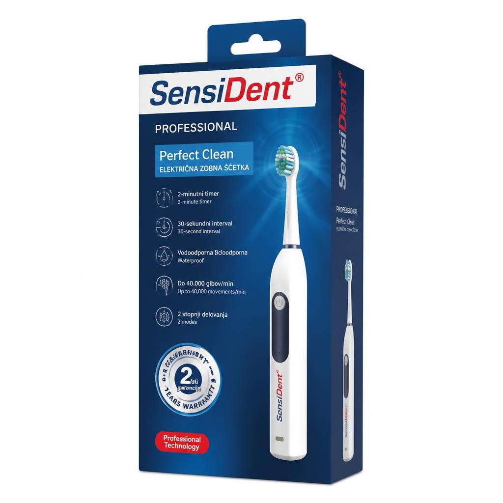 SensiDent električna zobna ščetka Perfect Clean Professional 1 kos Akcija v trgovini Mueller