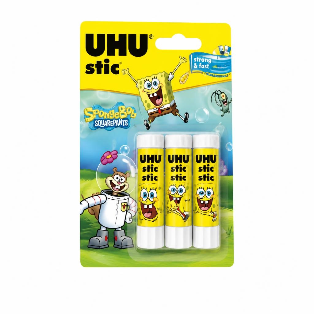 Lepilo UHU Spongebob 3 x 8,2 g Akcija v trgovini Tedi