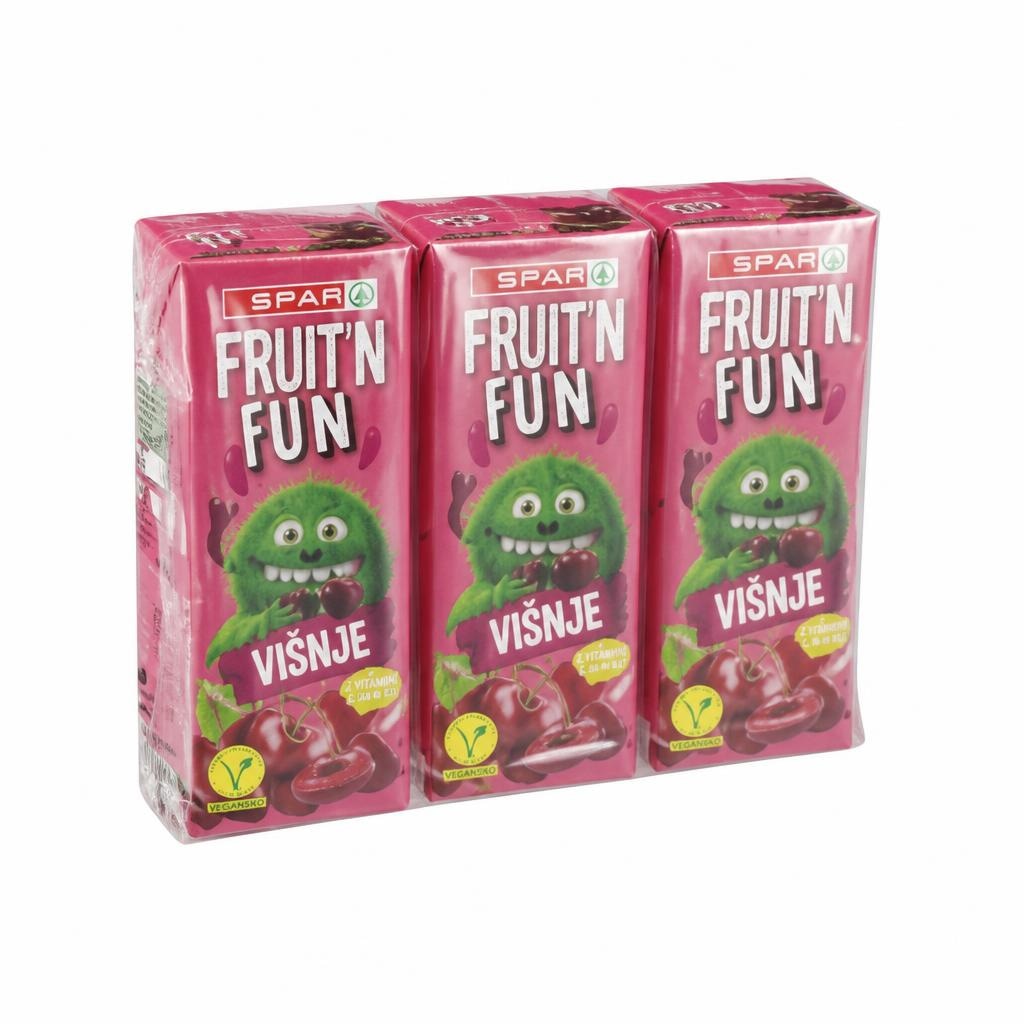 Sadni napitek z okusom višnje Fruit'n Fun 3 x 200 ml Akcija v trgovini Spar