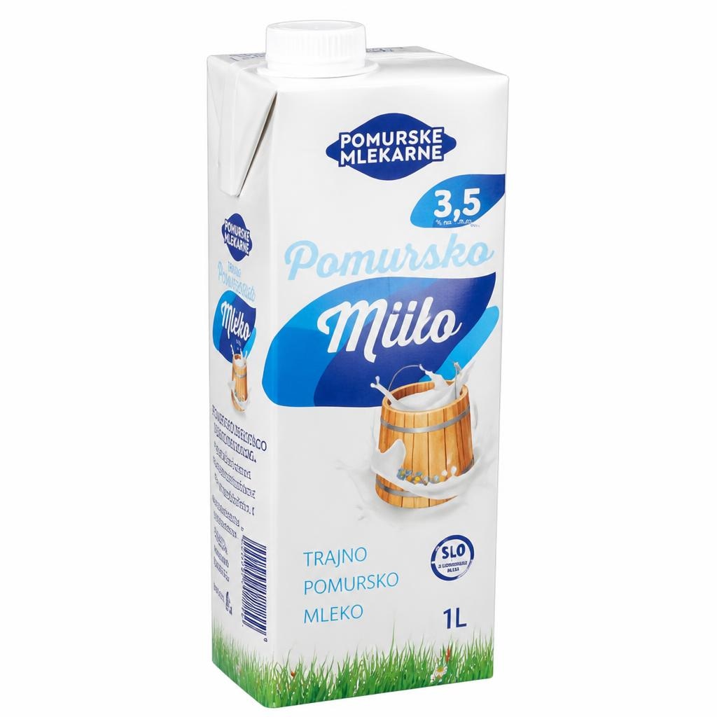 Trajno pomursko mleko 1 l Pomurske Mlekarne Akcija v trgovini Spar