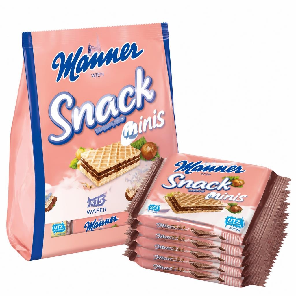 Vsi vaflji Snack Minis Manner - Akcija v trgovini E.Leclerc