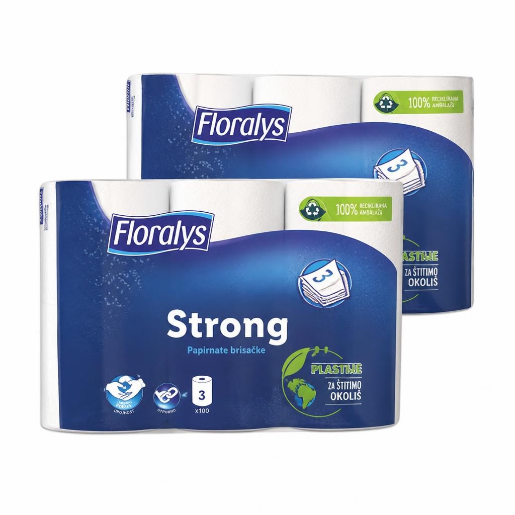 Floralys Papirnate brisačke Strong 3x100 listov Akcija v trgovini Lidl