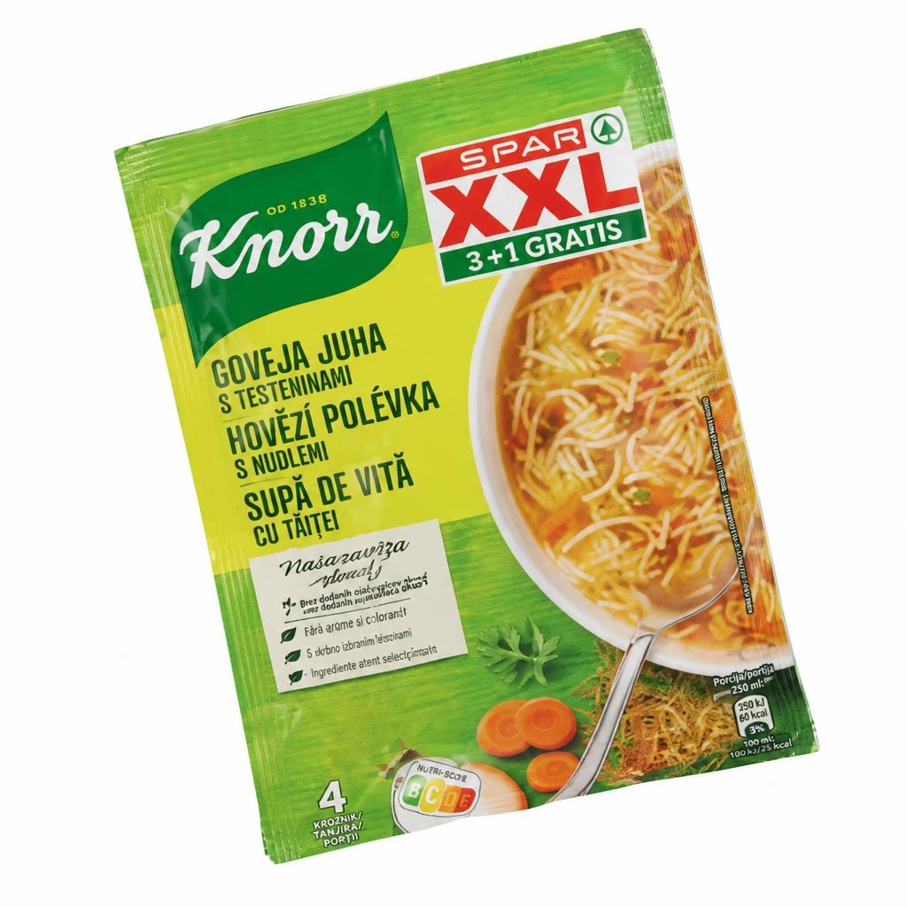 Knorr goveja juha s testeninami 101 g Akcija v trgovini Spar