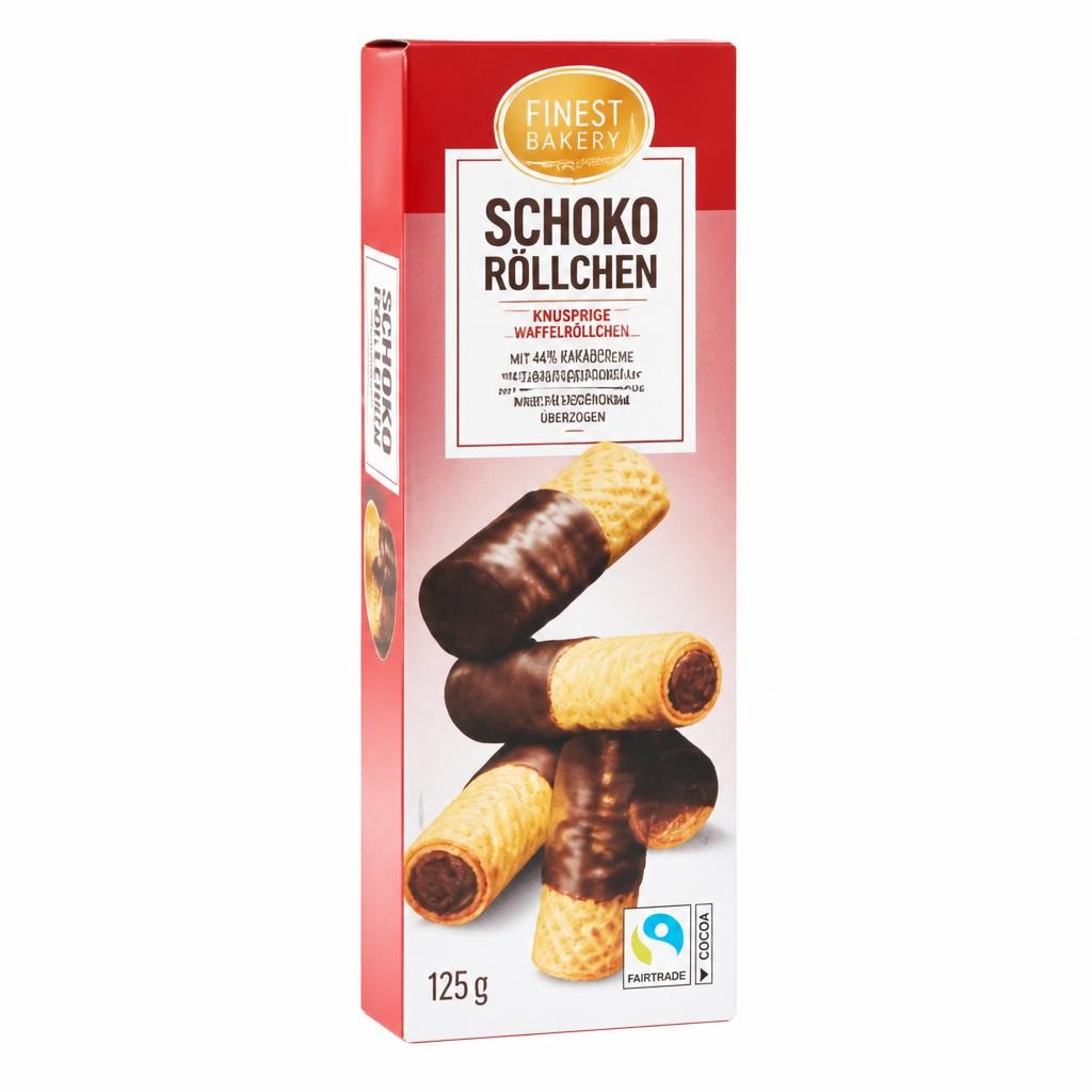 Finest Bakery čokoladne vaflj rolice 125 g Akcija v trgovini Hofer
