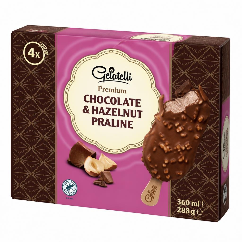 Gelatelli Premium sladoled 4 x 90 ml Akcija v trgovini Lidl