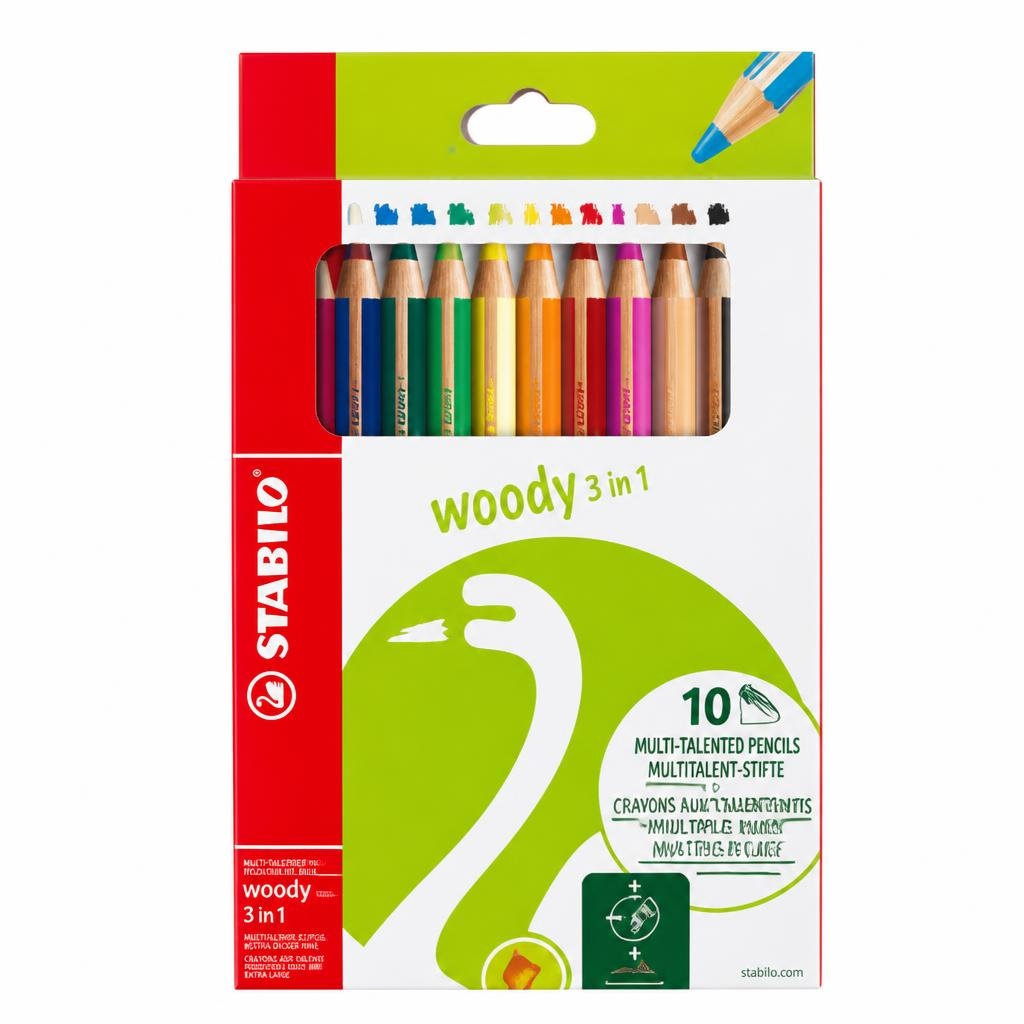 Stabilo Woody 3 v 1 10 vsestranskih pisal Akcija v trgovini Mueller
