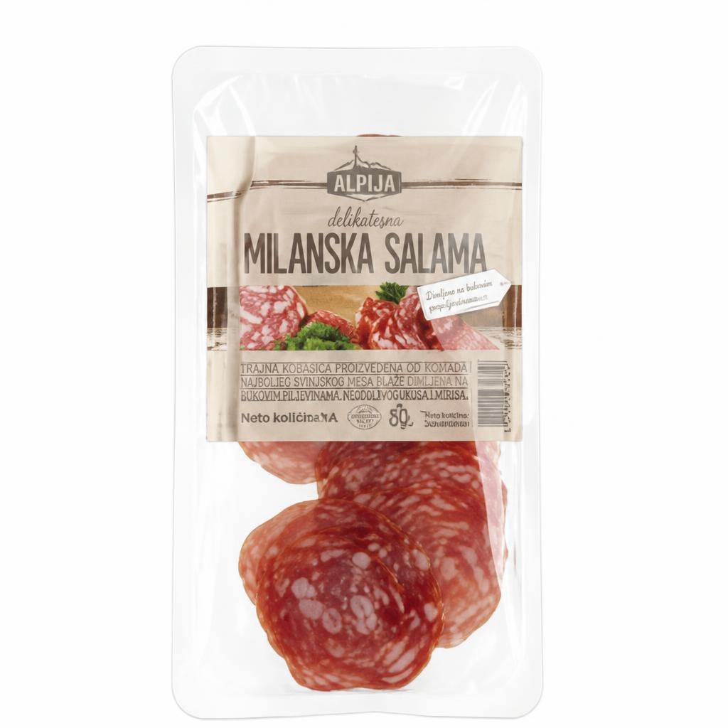 Milanska salama Alpija 80 g Akcija v trgovini Spar