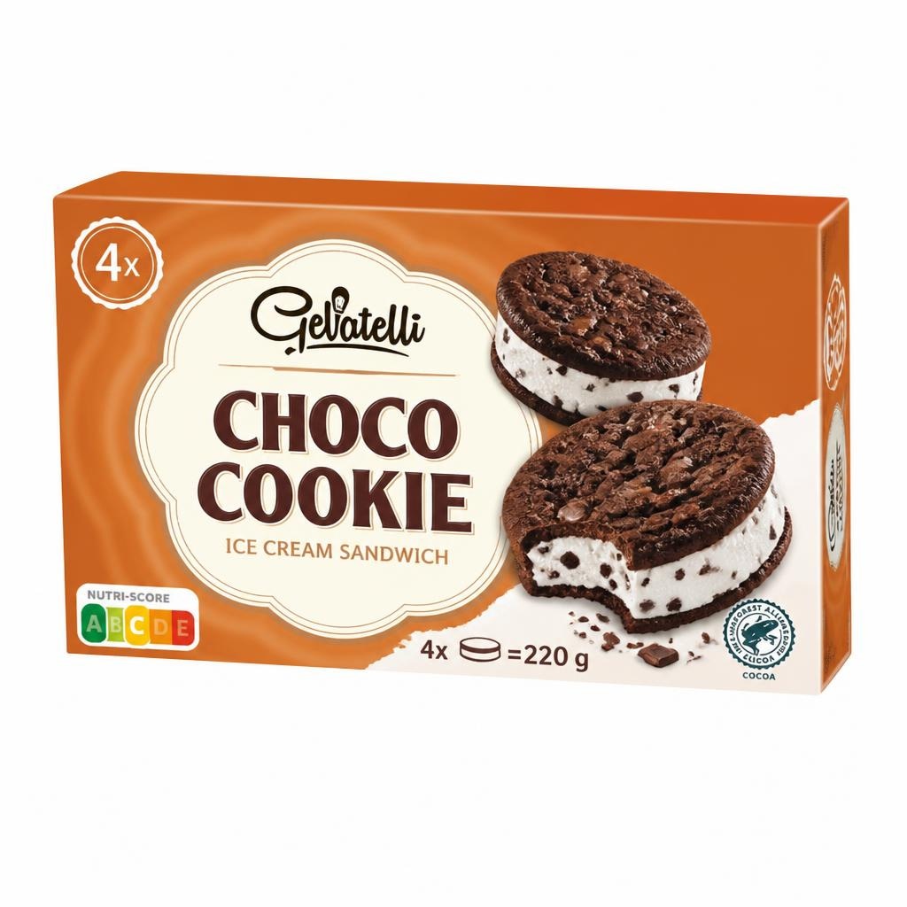 Gelatelli sladoledni sendvič 4 x 95 ml Akcija v trgovini Lidl