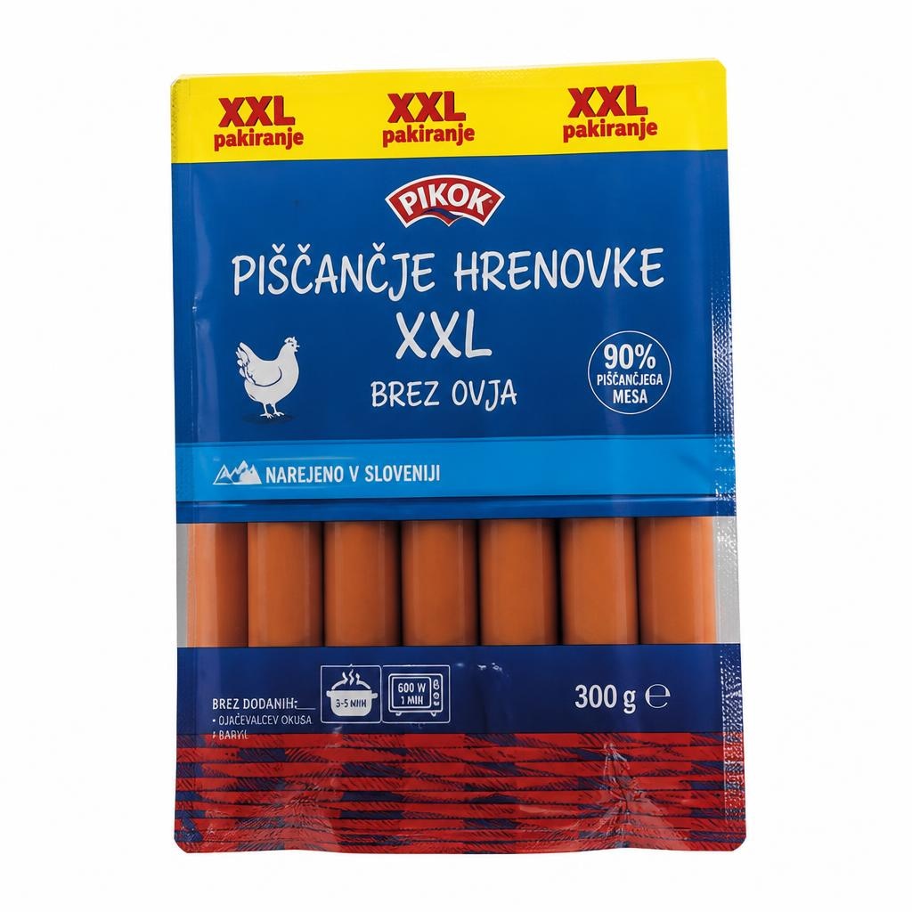 Pikok Piščančje hrenovke XXL 300 g Akcija v trgovini Lidl