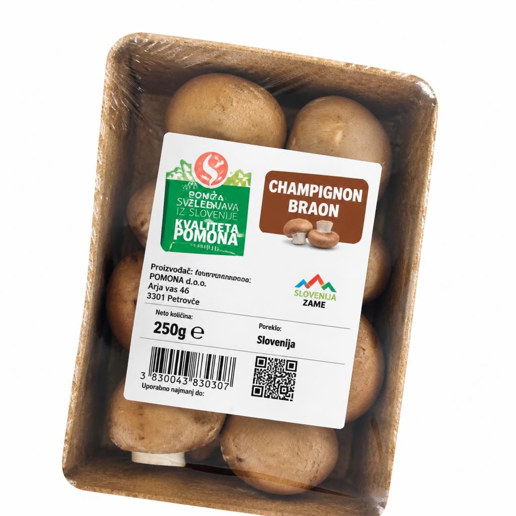 Rjavi šampinjoni 250 g Primeur Akcija v trgovini E.Leclerc