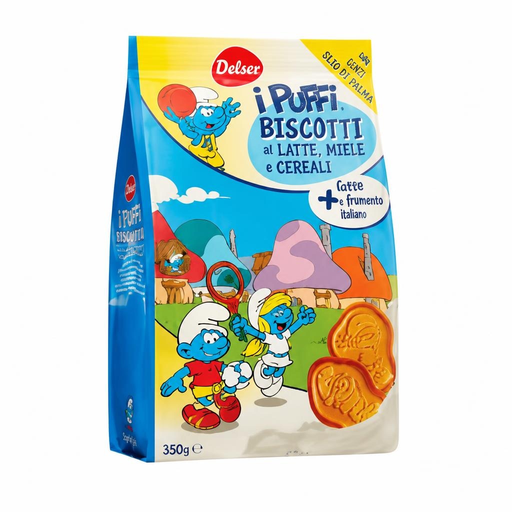 DELSER Keksi z motivom Smrkcev 350 g - Akcija v trgovini Lidl