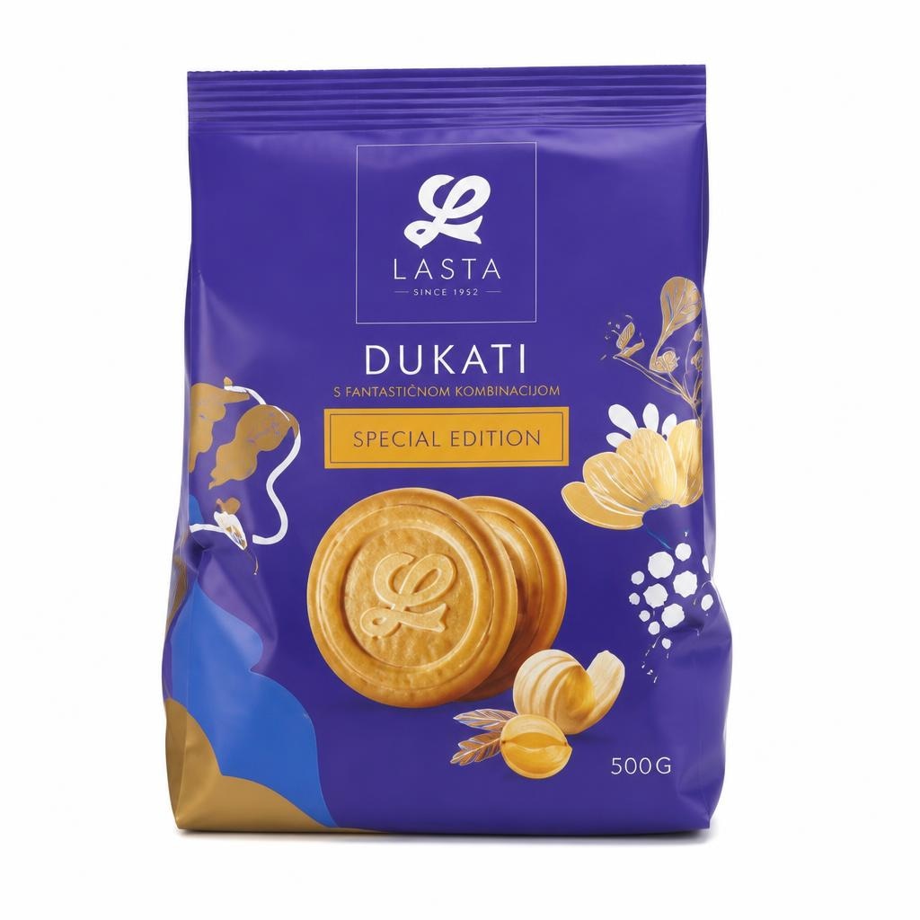Piškoti Lasta Dukati 500 g - Akcija v trgovini Jager