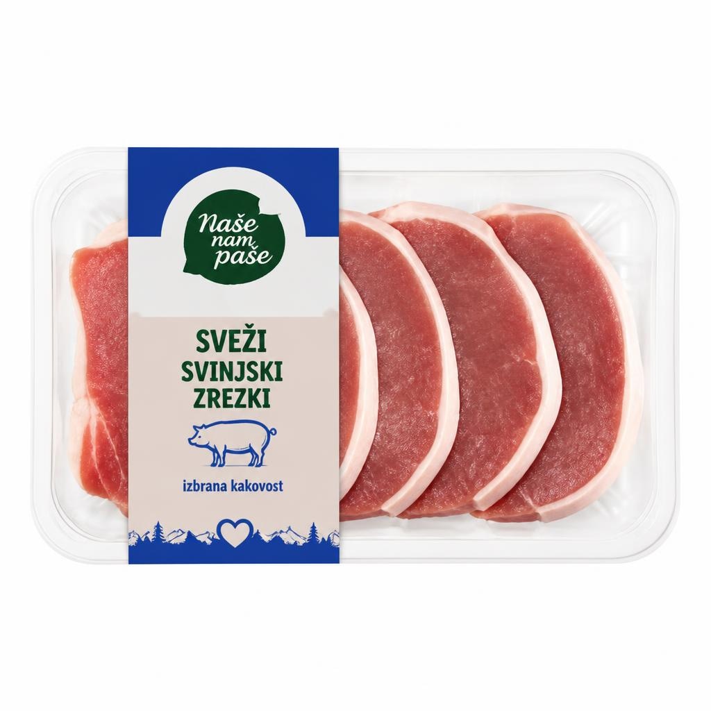 NAŠE NAM PAŠE Sveži svinjski zrezki 400 g - Akcija v trgovini Lidl