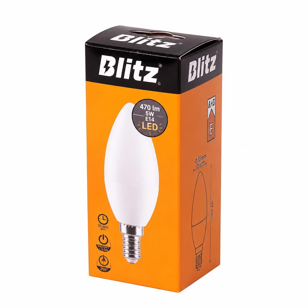 LED sijalka 4.5 W, C37, 2700 K - 4000 K - 6500 K, E 14, 470 lm Blitz Akcija v trgovini Pevex