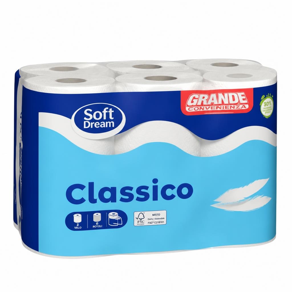 Soft Dream Classico Papirnate brisače 6 rol - Akcija v trgovini Eurospin