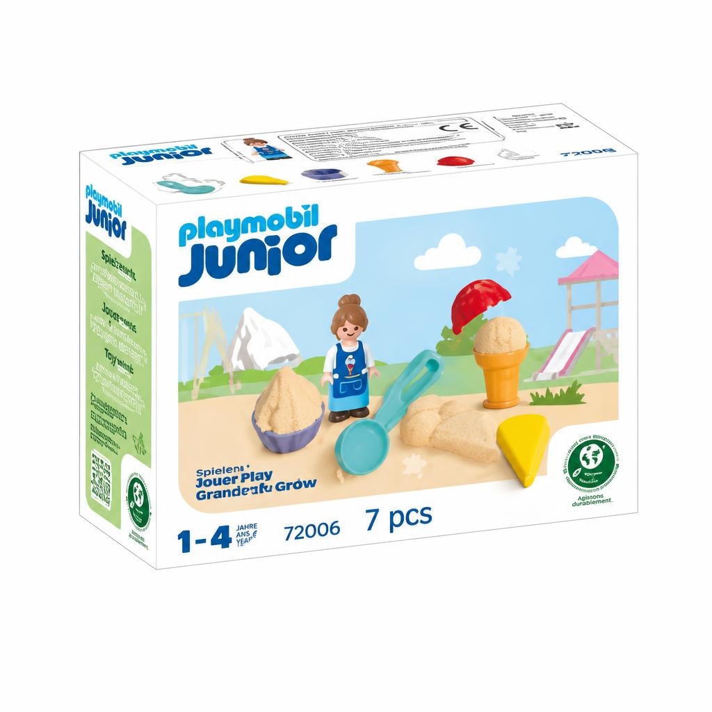PLAYMOBIL JUNIOR: PEŠČENA SLADOLEDARNA 7 PCS - Akcija v trgovini Mueller
