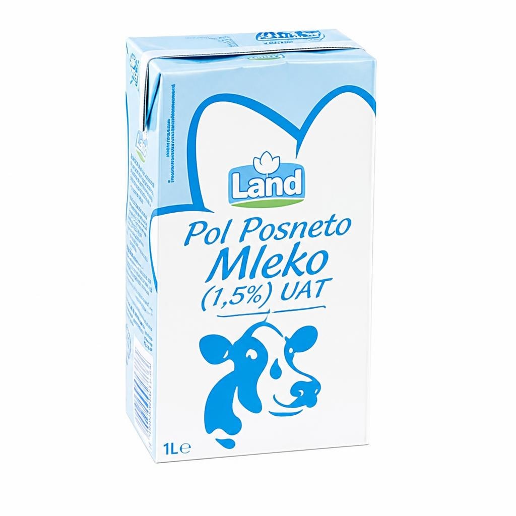 Land polposneto mleko 1 l Akcija v trgovini Eurospin