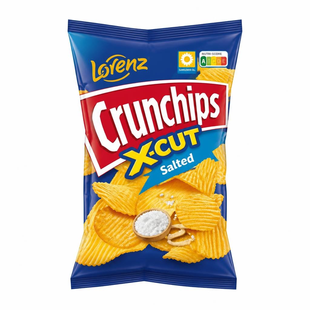 Rebrasti čips X-Cut Crunchips 130 g Lorenz Crunchips - Akcija v trgovini E.Leclerc