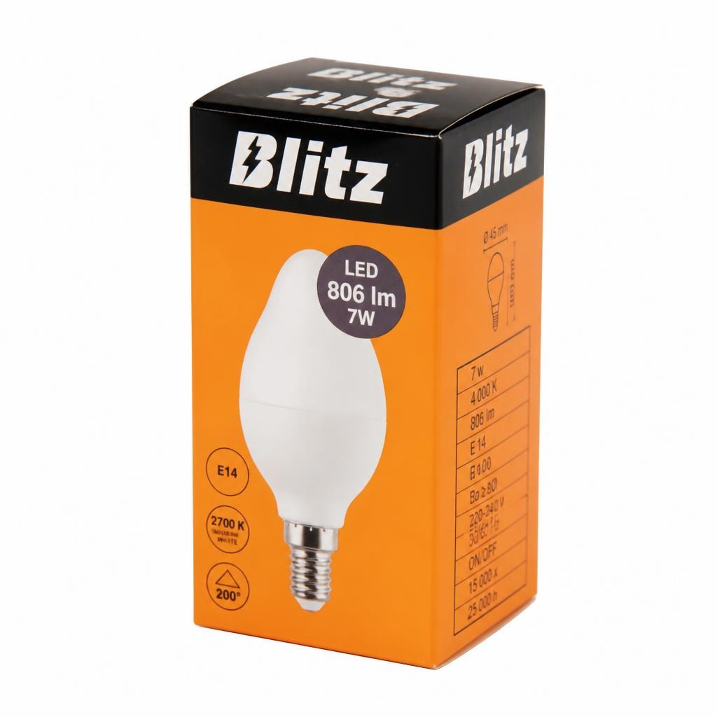LED sijalka 7 W, P45, 2700 K - 4000 K - 6500 K, E 14, 806 lm Blitz Akcija v trgovini Pevex