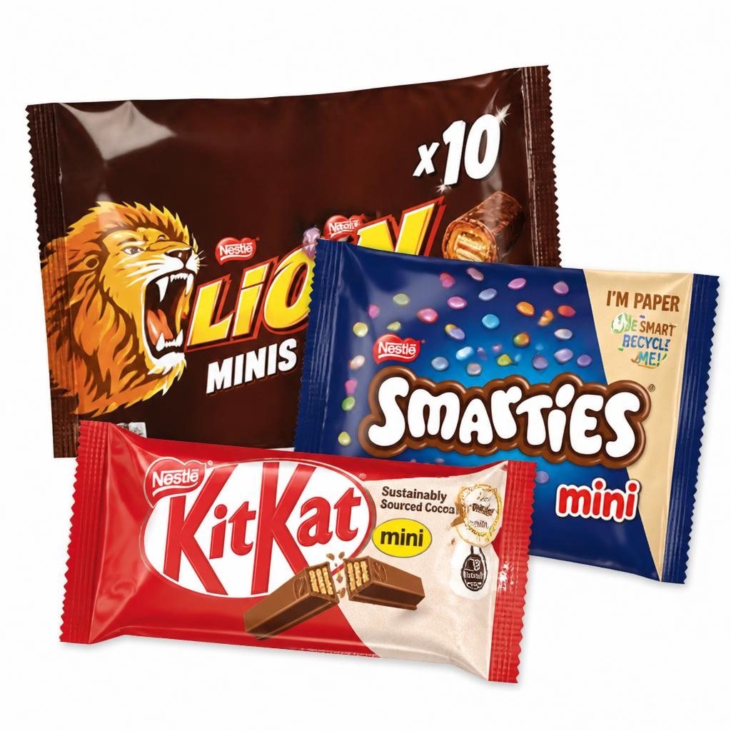 Čokoladni bonboni Smarties, čokoladice Lion Minis ali vafelji Kit Kat od 198 do 301 g Smarties, Lion, Kit Kat Akcija v trgovini Spar
