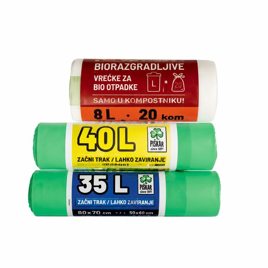 Vrečke za smeti Piskar 20 L, 35 L, 40 L - Akcija v trgovini Mercator