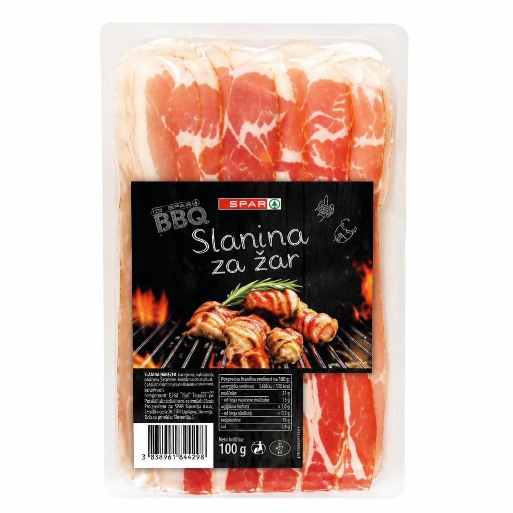 Slanina narezek SPAR BBQ 100 g Akcija v trgovini Spar