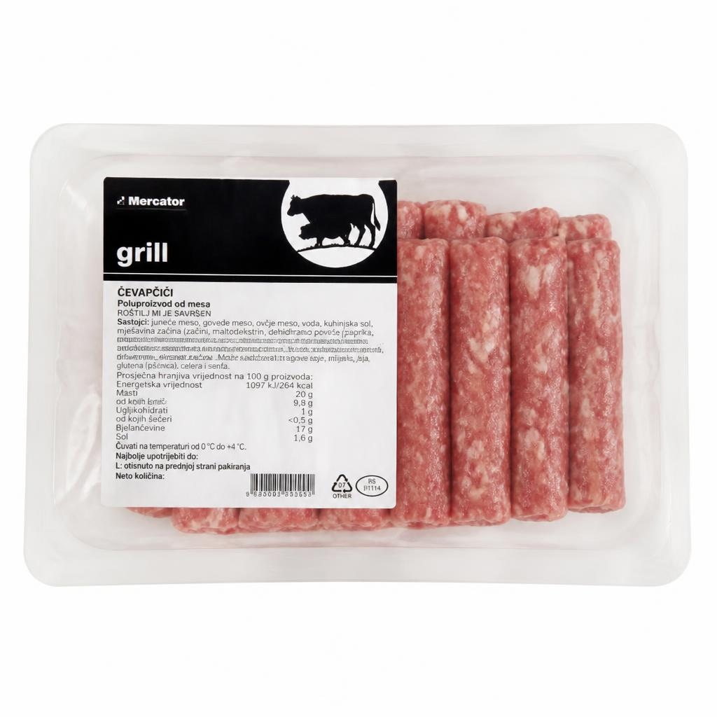 Čevapčiči Mercator 960 g Akcija v trgovini Mercator