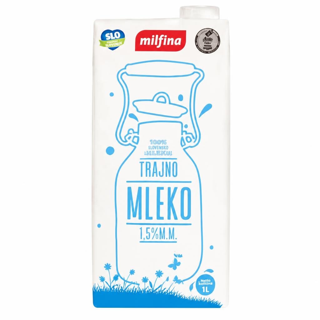 Milfina trajno mleko 1 l Akcija v trgovini Hofer