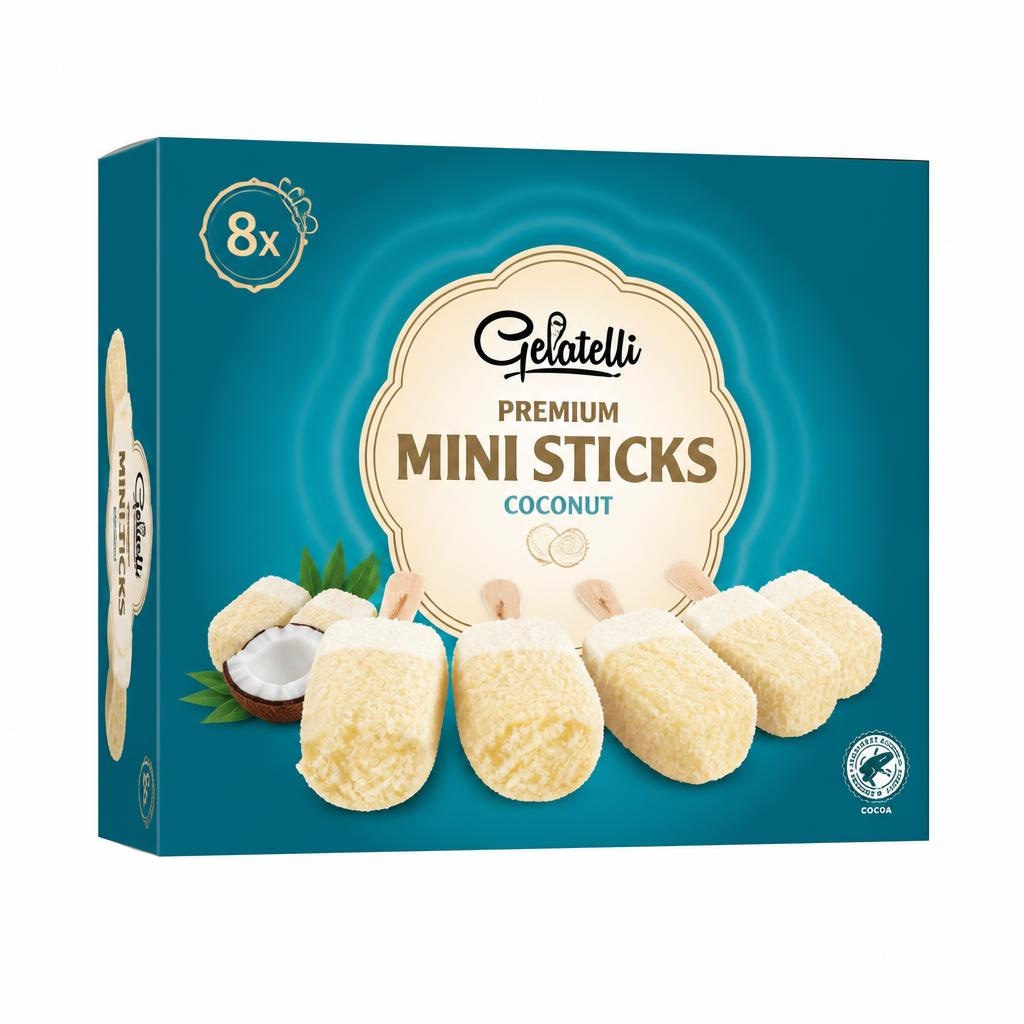 Gelatelli Sladoled Premium Mini Sticks 8 x 50 ml - Akcija v trgovini Lidl